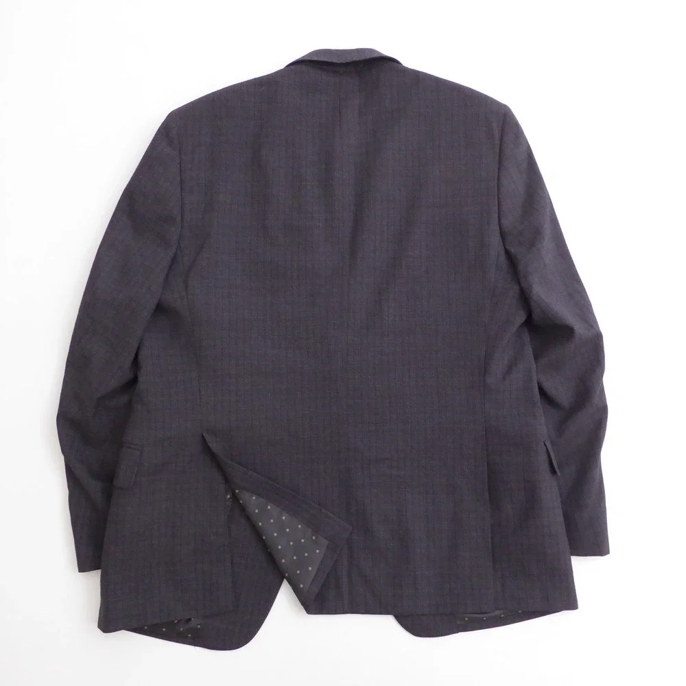 Joseph Abboud Mens Blazer Grey Plaid Woolly Botto Giuseppe Two Button Jacket 42R
